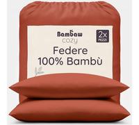 Bambaw Federe in bambu 50x75 cm, Confezione da 2, Federa cuscino anti acne, antiacaro e antirughe, Federe cuscini morbide e traspiranti per l’estate, Federa in bambu certificata Oeko-Tex (Terracotta)