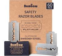 Bambaw - Lamette da Barba per Rasoio di Sicurezza, Lamette a Doppio Filo in Acciaio Inossidabile (60 Blades)