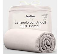 Bambaw Lenzuolo angoli 160x200 bambu, Altezza fino a 35cm, Lenzuolo rinfrescante e antiacaro, Biancheria da letto morbida, Lenzuola fresche, Lenzuola fibra di bambu certificate Oeko-Tex (Sabbia)