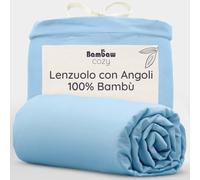 Bambaw Lenzuolo angoli 90x190 cm bambu, Altezza fino a 35 cm, Lenzuola ipoallergeniche e antiacaro, Lenzuolo in fibra di bambu rinfrescante e antisudore per l’estate, Certificato Oeko-Tex (Azzurro)