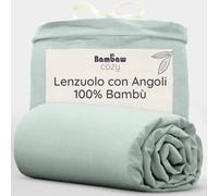 Bambaw Lenzuolo con angoli singolo bambù, 90x200 cm, Altezza fino a 35 cm, Lenzuola ipoallergeniche e anti acaro, Biancheria da letto in bambu, Lenzuolo refrigerante per letto singolo (Verde Acqua)