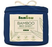 Bambaw Lenzuolo con angoli una piazza e mezza bambu, 140x200 cm, Altezza fino a 35 cm, Lenzuola ipoallergeniche e antiacaro, Lenzuola traspiranti, Lenzuolo rinfrescante per letto bambu (Blu Marino)