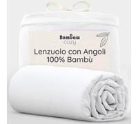 Bambaw Lenzuolo in bambu con angoli 200x200 cm, Altezza fino a 35 cm, Lenzuola fresche estive e antiacaro, Biancheria da letto in bambu sostenibile, Lenzuolo refrigerante letto grande (Bianco)