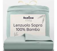 Bambaw Lenzuolo matrimoniale sopra bambu, 240x290 cm, Lenzuola ipoallergeniche e anti acaro, Lenzuolo senza angoli traspirante, Biancheria da letto morbida, Lenzuola bambu matrimoniali (Verde Acqua)