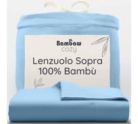 Bambaw Lenzuolo senza angoli bambù, 270x290 cm, Lenzuola fresche, antiacaro e anallergiche, Lenzuolo refrigerante letto grande, Lenzuola letto di bambu, Certificato Oeko-Tex (Azzurro)