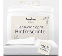 Lenzuolo Singolo Bianco | Fibra Di Bamboo | Lenzuolo Bianco Singolo Senza Angoli | Lenzuola Eleganti | Lenzuola Refrigeranti | Lenzuola Antiacaro Singolo | Lenzuolo Bianco | 180x290 | Bambaw
