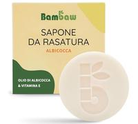 Bambaw Sapone da Rasatura per Donna, Sapone Depilazione Olio di Albicocca e Vitamina E, Sapone Solido Barba Albicocca, Naturale e Artigianale, 80 g