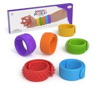 Bambebe Braccialetti Fidget per Bambini - Set da 6 Giocattoli Sensoriali in Silicone, Antistress per Autismo, ADHD, Bisogni Speciali, Perfetti per Scuola, Ufficio e Viaggio