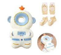 Bambebe Protezione Testa per Neonato Morbido Cuscino Anticaduta Bambino Proteggi Testa Bambini Regolabile Zaino Salva Testa Neonati Caschetto Primi Passi Zainetto Anticaduta Bambini(Astronauta)