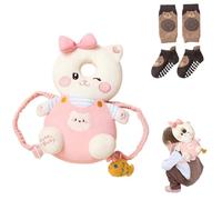 Bambebe Protezione Testa per Neonato Morbido Cuscino Anticaduta Bambino Proteggi Testa Bambini Regolabile Zaino Salva Testa Neonati Caschetto Primi Passi Zainetto Anticaduta Bambini(Gatto)