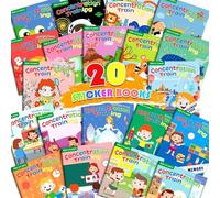 Bambebe Riutilizzabili Adesivi Libro per 2 3 4 5 6 Anni, 20 Pezzi Riutilizzabile Impermeabile Sticker Libri Giocattoli per Bambini, Adesivi Libri per Bambini, Animal Space Sticker (20 PCS)