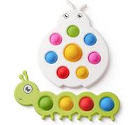 Bambebe Set da 2 Giochi Sensoriali Fidget Popper per Bambini da 10 Mesi in su, Giocattoli Montessori a Bolle da Premere per Bimbi 1-3 Anni, Abilità Motorie Fini & Antistress