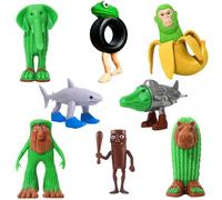 Bambebe Set di 8 statuette italiane color rosso cervello - Tralalero Tralalala, Tung Tung Tung Sahur, BRR BRR Patapim & altro ancora - Divertenti personaggi di animali da collezione e decorazione per