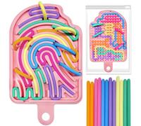 Bambebe Tavoletta Sensoriale in Silicone Doppia Faccia con 12 Fili e Borsa, Fidget Toy Antistress per Bambini 3+ e Adulti, Gioco Sensoriale per Autismo, ADHD, Ansia e Stress da Viaggio