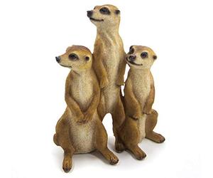 Bambelaa! Set di 3 Statuette a Forma di Famiglia di Suricati per Decorazione da Giardino, Grande per Esterni (circa 15,5 x 7,5 x 20,5 cm)