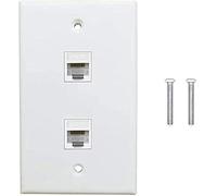 Bamberg 1 Confezione da 2 Porte Ethernet Wall Plate, Cat6 da Femmina un Femmina Presa un Muro RJ45 Inline Coupler Presa un Muro, Bianca