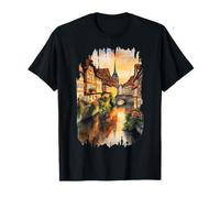 Bamberg Germania dipinto acquerello arte vintage viaggi Maglietta