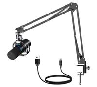 Bamberg Microfono Dinamico USB XLR con Stent di Registrazione per Doppiaggio per Il Collegamento della Scheda Audio al Computer, Gioco di Canto dal