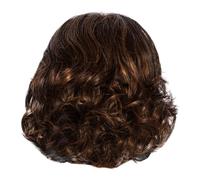 Bamberg Parrucca In Fibra Sintetica per Capelli Corti e Ricci di Colore Afro per Donne, con Frangetta Angolata, Facile da Utilizzare.