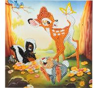 Bambi and Friends 18x18cm Crystal Art Card NUOVO