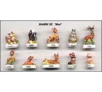 BAMBI DISNEY 2004 Raro Set 10 FIGURE Miniature 4cm Porcellana FEVES Francia