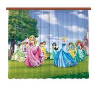Bambina Camera Tende Principesse Disney 180x160cm Blu Verde Paio Di Pronto Fatto