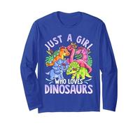 Bambina Dinosauri Rosa Ragazza AMA Dinosauri Museo della Scienza Bambini Maglia a Manica, Unisex per Adulti, Blu Reale, M