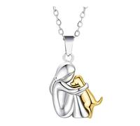 Bambina E Cane Abbraccio Collana/Orecchini Zincs Lega Ciondolo Amicizia Gioielli Per L'usura Quotidiana Teen Ragazze Accessori Gioielli Adorabili