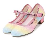 Bambina Principessa Scarpe Tacco Danza Bambino Tacchi Paillettes Cerimonia