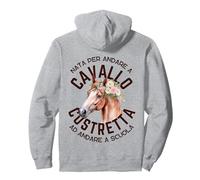 Bambina Ragazza che va a Cavallo Fiori Fantino Equitazione Felpa con Cappuccio