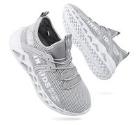 Bambina Scarpe da Ginnastica Ragazzo Scarpe da Corsa Ragazza Leggero Mesh Atletico Leggero per Unisex Ragazzi Ragazze Sneaker Grigio 35 EU