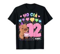 Bambina Shirt con Tema Capibara Compleanno Ho già 12 Anni Maglietta