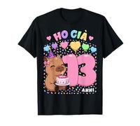 Bambina Shirt con Tema Capibara Compleanno Ho già 13 Anni Maglietta