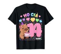 Bambina Shirt con Tema Capibara Compleanno Ho già 14 Anni Maglietta