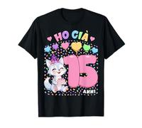 Bambina Shirt con Tema Lupa Compleanno Ho già 15 Anni Maglietta