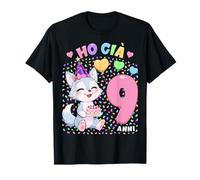 Bambina Shirt con Tema Lupa Compleanno Ho già 9 Anni Maglietta