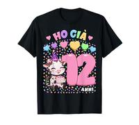 Bambina Shirt con Tema Mucca Compleanno Ho già 12 Anni Maglietta