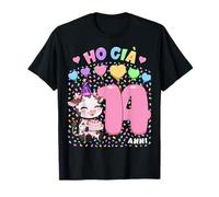 Bambina Shirt con Tema Mucca Compleanno Ho già 14 Anni Maglietta