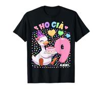 Bambina Shirt con Tema Oca Compleanno Ho già 9 Anni Maglietta
