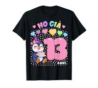 Bambina Shirt con Tema Pinguina Compleanno Ho già 13 Anni Maglietta