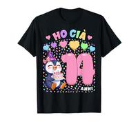 Bambina Shirt con Tema Pinguina Compleanno Ho già 14 Anni Maglietta