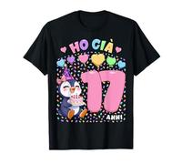 Bambina Shirt con Tema Pinguina Compleanno Ho già 17 Anni Maglietta