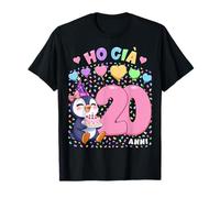 Bambina Shirt con Tema Pinguina Compleanno Ho già 20 Anni Maglietta