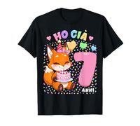 Bambina Shirt con Tema Volpe Compleanno Ho già 7 Anni Maglietta