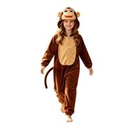 Bambina Tuta Intera Cappuccio Orecchie Coniglio Zip Frontale Gambe | Pagliaccetto Lungo Chiusura Lampo, Completo , Motivo Animale Cocoon, Travestimento Festa, Per Recite Scolastiche