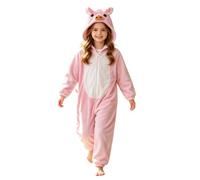 Bambina Tuta Intera Cappuccio Orecchie Coniglio Zip Frontale Gambe | Pagliaccetto Lungo Chiusura Lampo, Completo , Motivo Animale Cocoon, Travestimento Festa, Per Recite Scolastiche