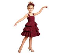 Bambina Vestito Damigella d'Onore Bimba Principessa Una Piccolina | Foderato,Senza Maniche,A Gradini,Vacanza,Fanciulle Fiori,Gala,Damigella D’Onore,Cocktail,Scatto Fotografico,Tutti I Giorni