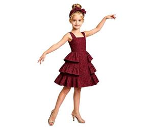 Bambina Vestito Damigella d'Onore Bimba Principessa Una Piccolina | Foderato,Senza Maniche,A Gradini,Vacanza,Fanciulle Fiori,Gala,Damigella D’Onore,Cocktail,Scatto Fotografico,Tutti I Giorni