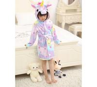 Bambine Accappatoio 3D Animal Unicorn Stella Vestaglia Pile Notte Tuta Intera