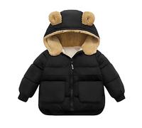 Bambine Bambino Giacche con Cappuccio per Bambini, Invernale spessa in pile caldo con cerniera antivento,Giubbotto Neonata Antivento,Giacca Primaverile Bambina,Giacca a Vento (Black, 18-24 Months)